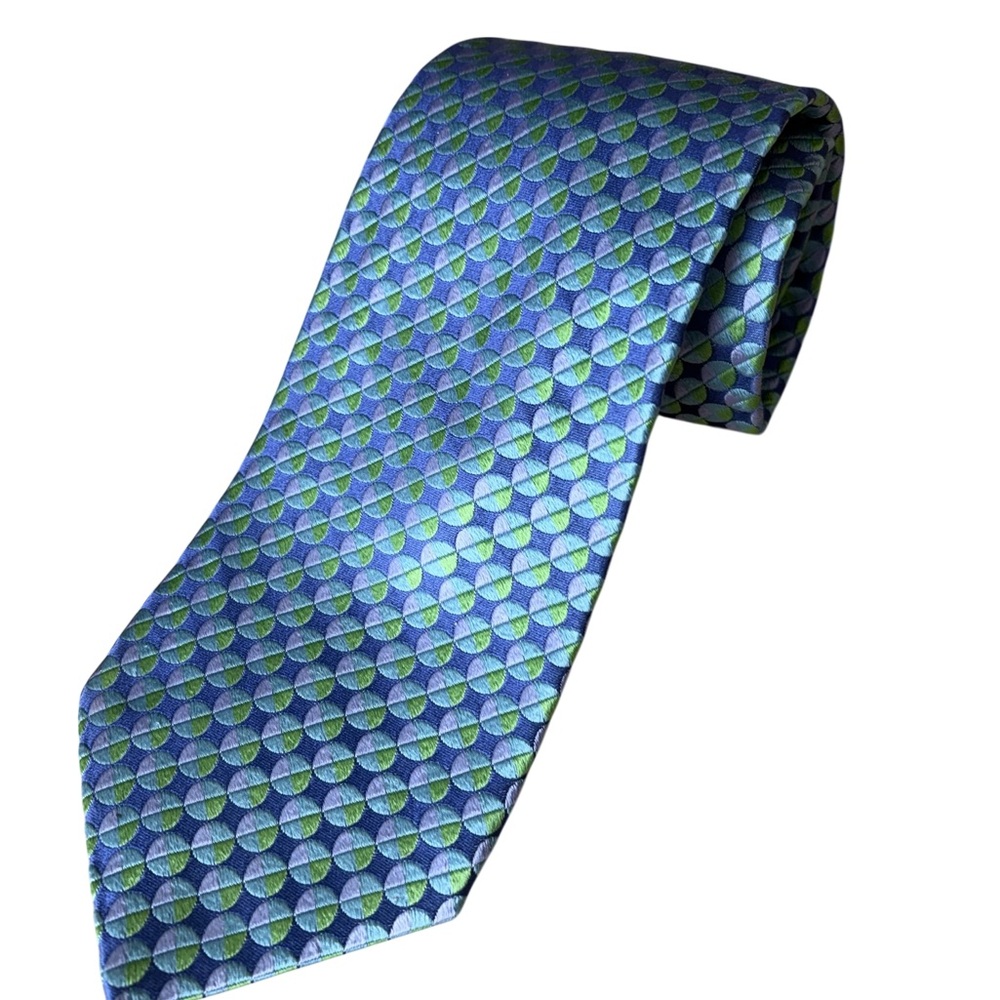 Ted Baker Blue and Green Geometric Tie